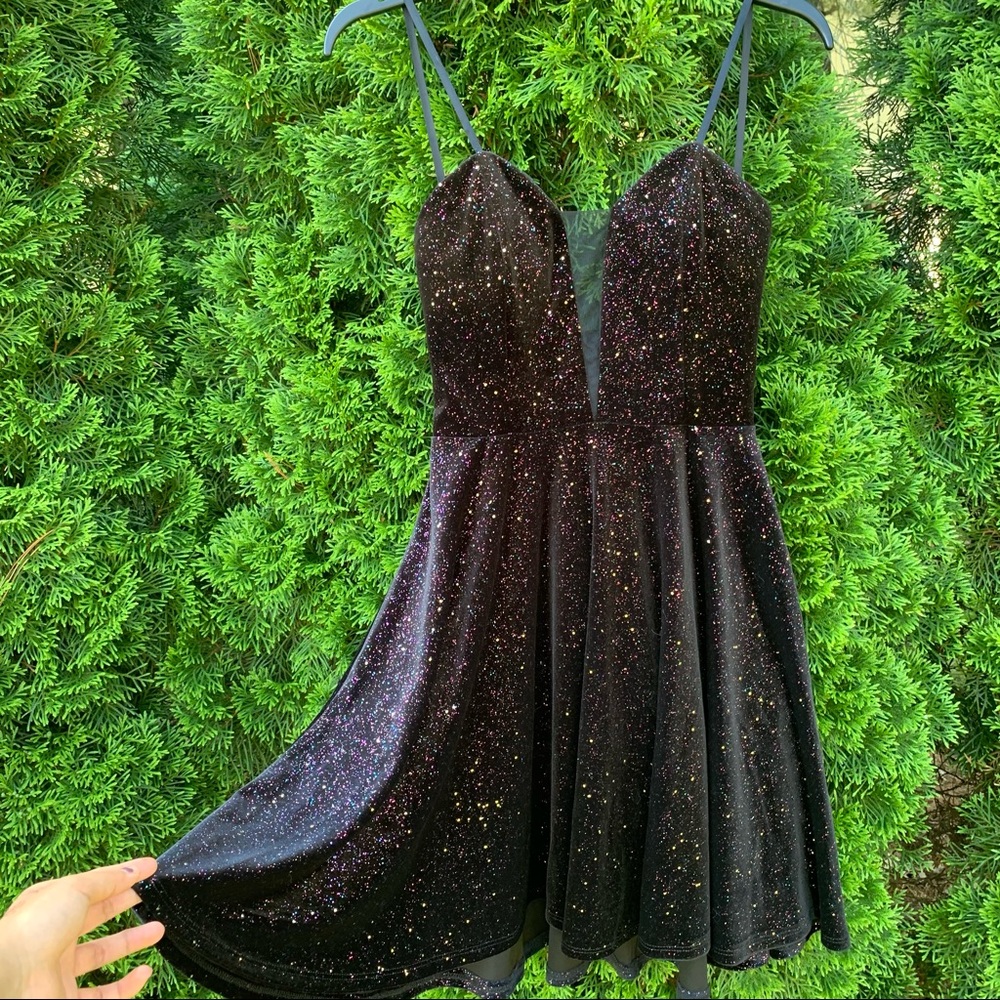 black sparkly dress